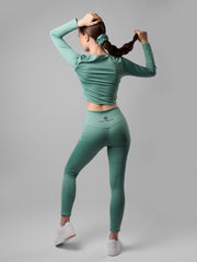 Handmade - Dark Mint - VeeCut Leggings